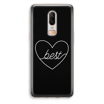 Best heart black: OnePlus 6 Transparant Hoesje