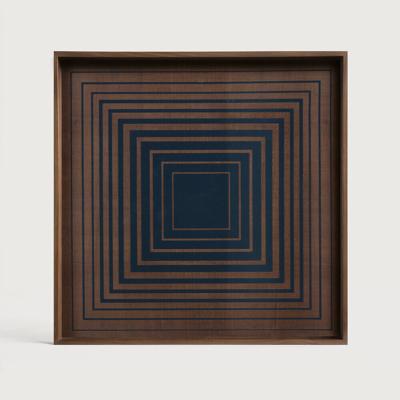 Ethnicraft Vierkant Dienblad 'Linear Flow' 38 x 38cm, kleur Ink