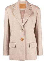 Rejina Pyo Karyn single-breasted wool-blend blazer - Marron - thumbnail