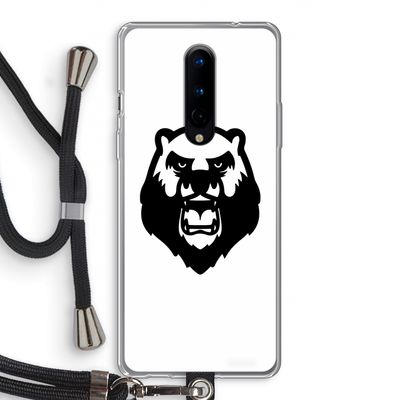 Angry Bear (white): OnePlus 8 Transparant Hoesje met koord