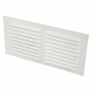 AMIG Ventilatie/muurrooster met gaas - 100 x 200mm - aluminium - wit - schoepenrooster