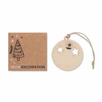 Ronde Kerstboomhanger met Kerstboomzaadjes Ronde Kerstboomhanger met Kerstboomzaadjes