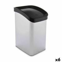 Afvalemmer Gekanteld Zilverkleurig Plastic 12 L (6 Stuks)