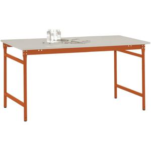 Manuflex BB3011.2001 Bijzettafel basis stationair met melamine tafelblad in roodoranje RAL 2001, bxdxh: 1000 x 600 x 780 mm Rood-oranje (RAL 2001)