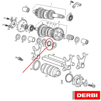 Circlip seegering versnellingsbak Derbi