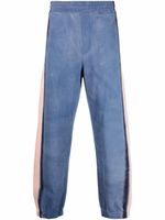 MSGM pantalon à détails rayés - Bleu