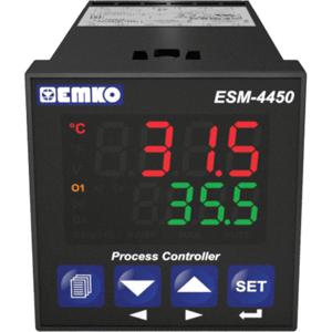 Emko ESM-4450.1.20.1.1/01.04/0.0.0.0 2-punt, P, PI, PD, PID Temperatuurregelaar Pt100, J, K, R, S, T -200 tot 1700 °C Relais 5 A, Relais 3 A (l x b x h) 117 x