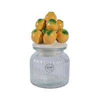 Decoris Voorraadpot citroen 19cm glas/aarderwerk