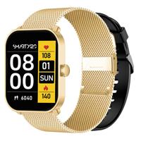 Smarty 2.0 Smartwatch met Siliconen- en Milanese Band | Goud/Zwart | SW070L Smarty 2.0 Smartwatch met Siliconen- en Milanese Band | Goud/Zwart | SW070L