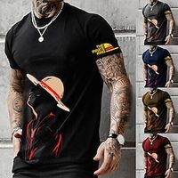 One Piece Aap D. Luffy T-Shirt Anime Cartoon Anime 3D Klassiek Street Style Voor Voor Stel Voor heren Dames Volwassenen 3D afdrukken Lightinthebox - thumbnail