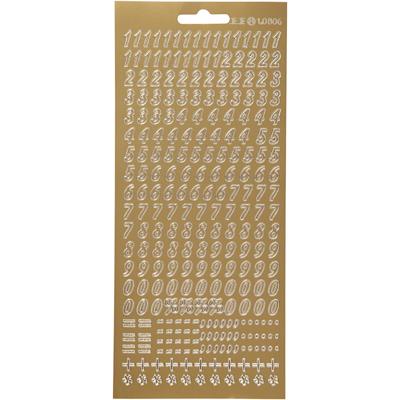 Creativ Company Stickers, cijfers, vel 10x23 cm, goud, 1 vel