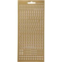 Creativ Company Stickers, cijfers, vel 10x23 cm, goud, 1 vel