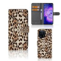 OPPO Find X5 | Telefoonhoesje | Met pasjeshouder | Leopard
