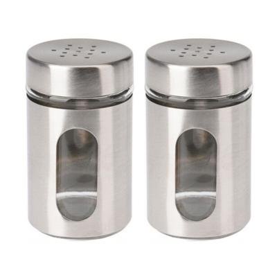 Excellent Houseware Peper / Zoutstrooier - 2x - glas - zilver - 94 ml - Kruidenstrooier - Specerijen