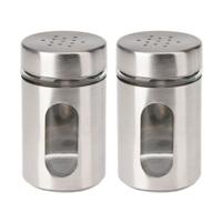 Excellent Houseware Peper / Zoutstrooier - 2x - glas - zilver - 94 ml - Kruidenstrooier - Specerijen