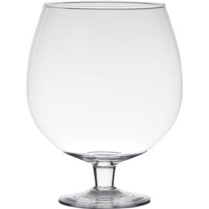 Hakbijl Glass Vaas Brandy - op voet - transparant - glas - 24 cm - terrarium - bloemen   -