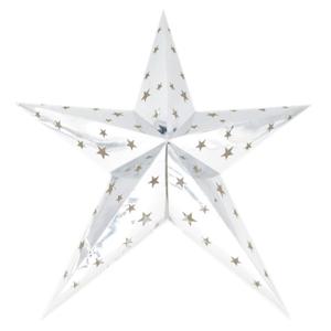 Decoratie kerstster - lampion - zilver - 60 cm - kerstversiering   -