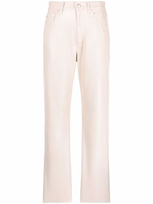 Nanushka pantalon droit en cuir artificiel - Tons neutres