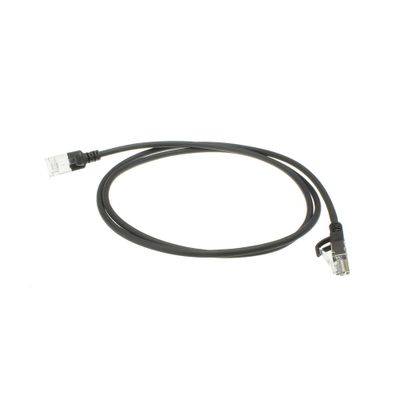 ACT Zwarte 10 meter LSZH U/FTP CAT6A datacenter slimline patchkabel snagless met RJ45 connectoren