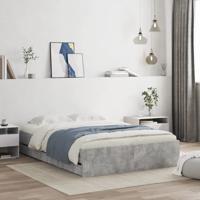 Bedframe met lades bewerkt hout betongrijs 120x190 cm
