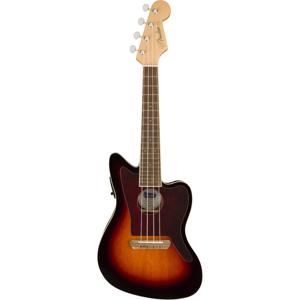 Fender Fullerton Jazzmaster Uke WN Tortoiseshell Pickguard 3-Color Sunburst elektrisch-akoestische ukelele