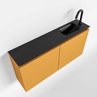 Toiletmeubel Mondiaz Ture | 100 cm | Meubelkleur Ocher | Eden wastafel Urban Rechts | 1 kraangat