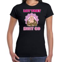 Foute party verkleed t-shirt voor dames - boeddha rose - zwart - carnaval/themafeest outfit