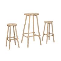 Tafel met twee stoelen Home ESPRIT Bamboe 50 x 50 x 105 cm