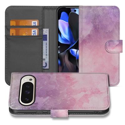 Google Pixel 10 | 10 Pro Portemonnee Hoesje Roze Paars Paint | Portemonnee hoesje