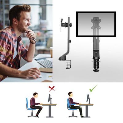 ACT Connectivity Monitorarm office, 1 scherm, eenvoudig in hoogte verstelbaar