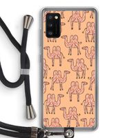 Kameel: Samsung Galaxy A41 Transparant Hoesje met koord Kameel: Samsung Galaxy A41 Transparant Hoesje met koord