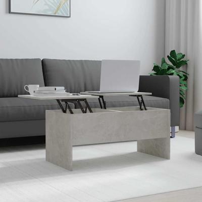 Salontafel 102x50,5x46,5 cm bewerkt hout betongrijs
