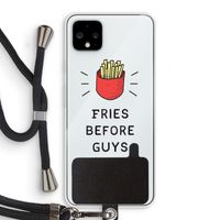 Fries before guys: Pixel 4 XL Transparant Hoesje met koord