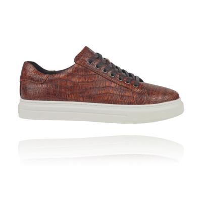 Brown Reptile Sneakers Lureaux - Handgemaakte Nette Schoenen Voor Heren