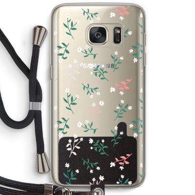 Small white flowers: Samsung Galaxy S7 Transparant Hoesje met koord
