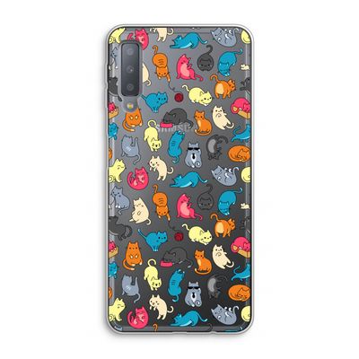 Kleurrijke katten: Samsung Galaxy A7 (2018) Transparant Hoesje