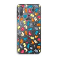 Kleurrijke katten: Samsung Galaxy A7 (2018) Transparant Hoesje