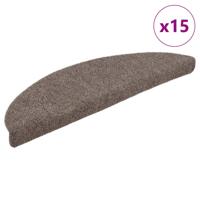 VidaXL Trapmatten zelfklevend 15 stuks 65x21x4 cm beige halfrond groot