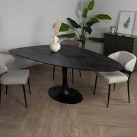 Eettafel Owen Kiezel Zwart O-poot 200cm - Giga Meubel