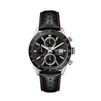 Horlogeband Tag Heuer CW2119 / FC6254 Leder Zwart 22mm - thumbnail