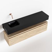 Toiletmeubel Mondiaz Andor | 120 cm | Meubelkleur Washed oak | Lex vrijhangend wastafel Urban Links | Zonder kraangat