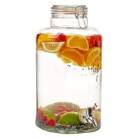 Drank dispenser/limonadetap - met tapje - glas - 8 Liter - H37 x D18 cm