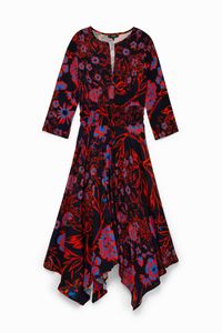 Boho midi-jurk met bloemenprint - ORANGE - 46
