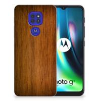 Motorola Moto G9 Play | E7 Plus | Bumper Hoesje | Donker Hout