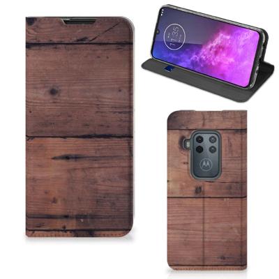 Motorola One Zoom Book | Wallet Case | Old Wood