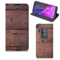 Motorola One Zoom Book | Wallet Case | Old Wood