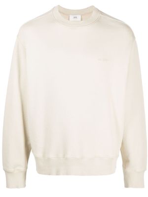 AMI Paris hoodie en coton à logo brodé - Jaune