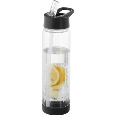 Drinkfles met fruit infuser - 740 ml - BPA-vrij - zwart
