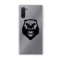Angry Bear (black): Samsung Galaxy Note 10 Transparant Hoesje