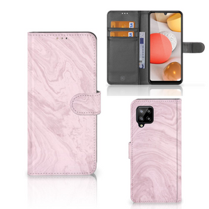 Samsung Galaxy A42 5G Bookcase Marble Pink - Origineel Cadeau Vriendin